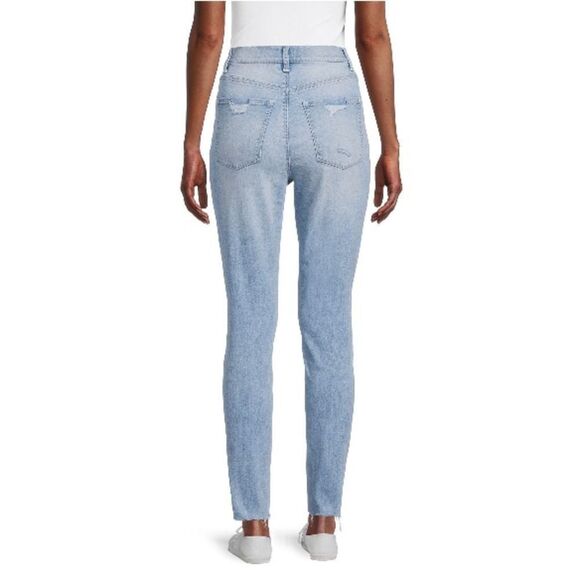 Women’s Juniors Super High Rise Curvy Slim Destructed Denim Jeans Pants Size 9 - Picture 4 of 5
